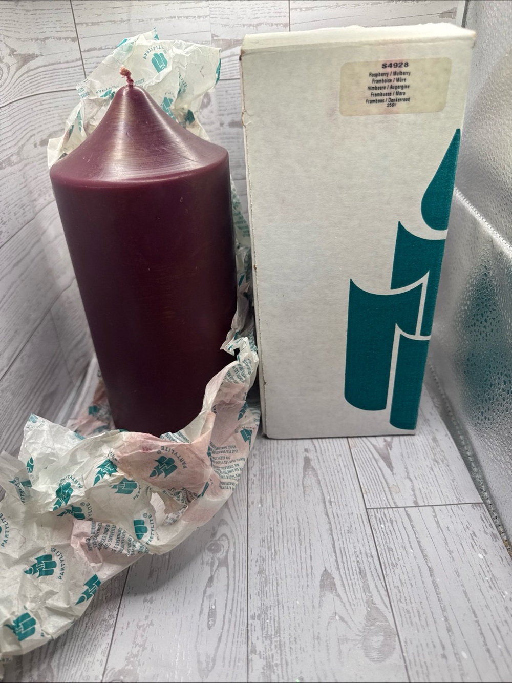 PartyLite Raspberry Mulberry 4x9 Bell Top Pillar Candle Party Lite